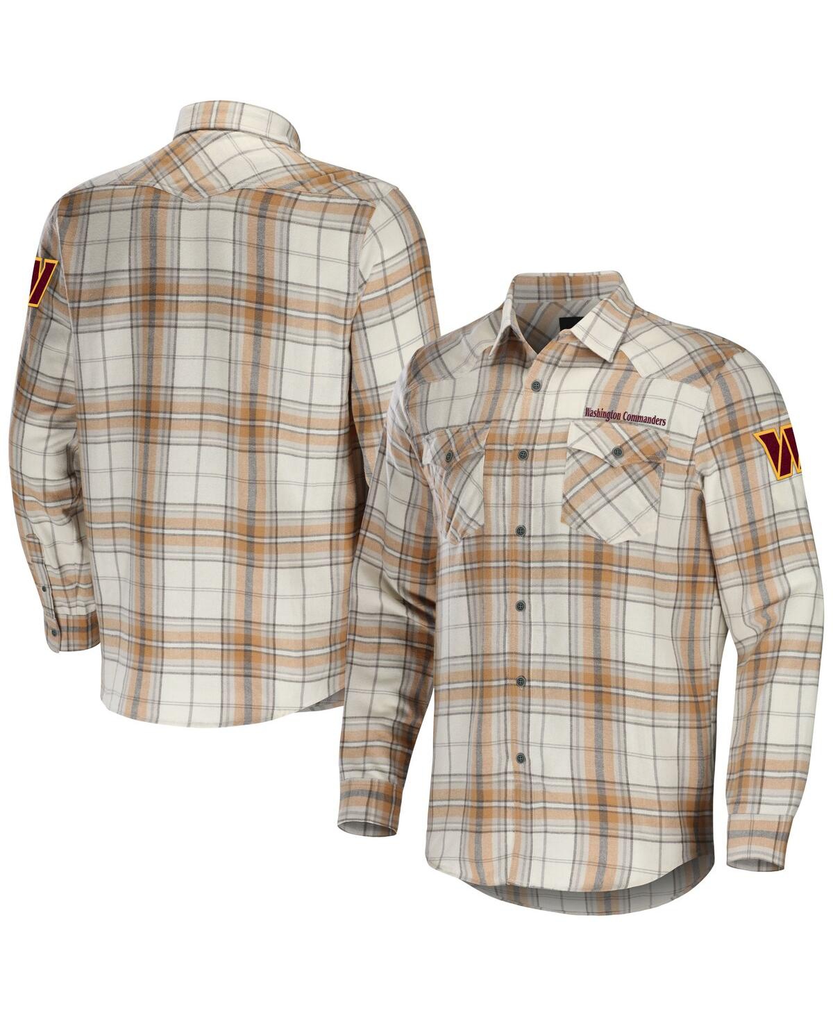Men's Nfl x Darius Rucker Collection by FanaticsWashington Commanders Flannel Long Sleeve Button-Up Shirt - Tan