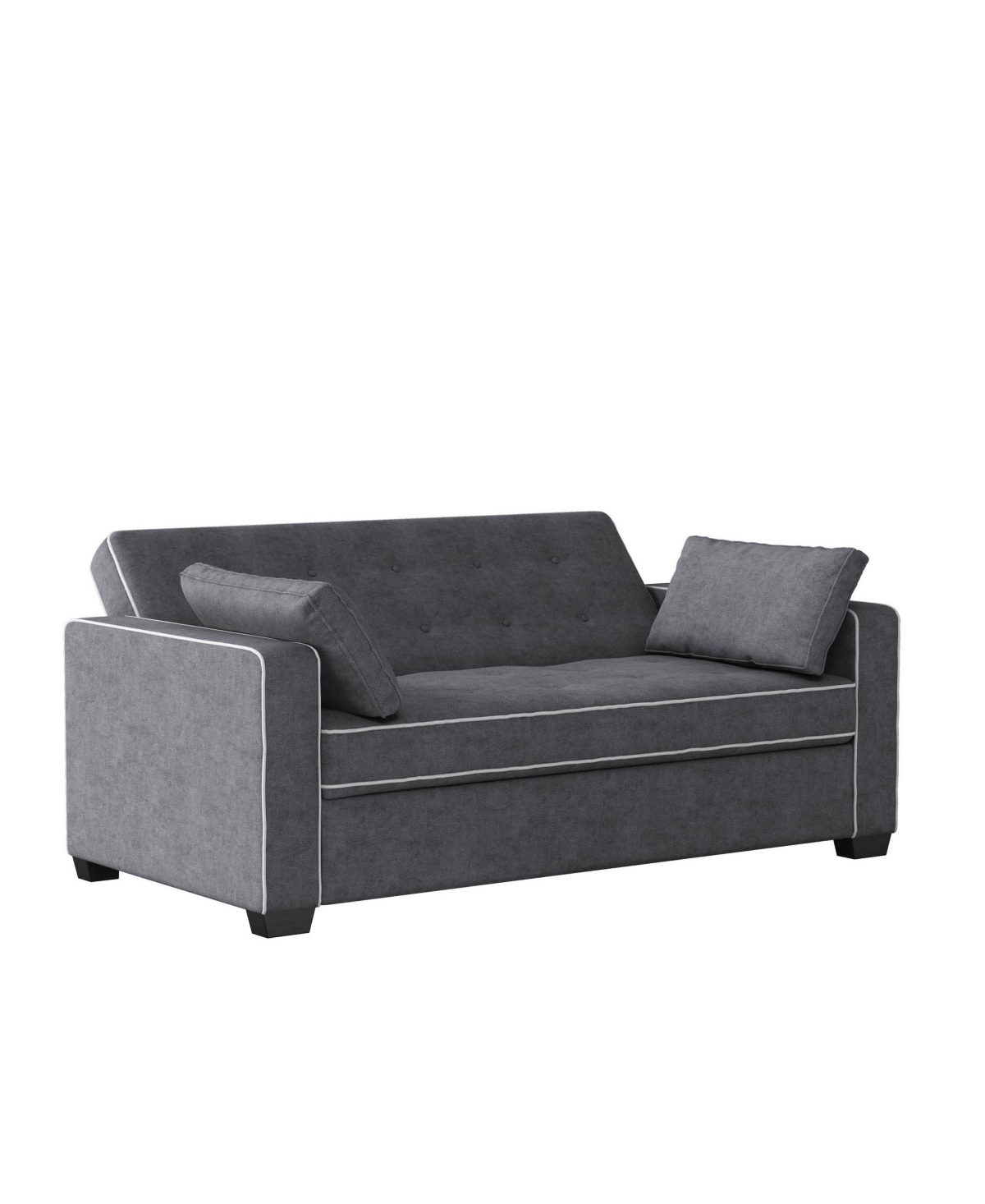 Serta Augustus Queen Size Convertible Sofa In Charcoal