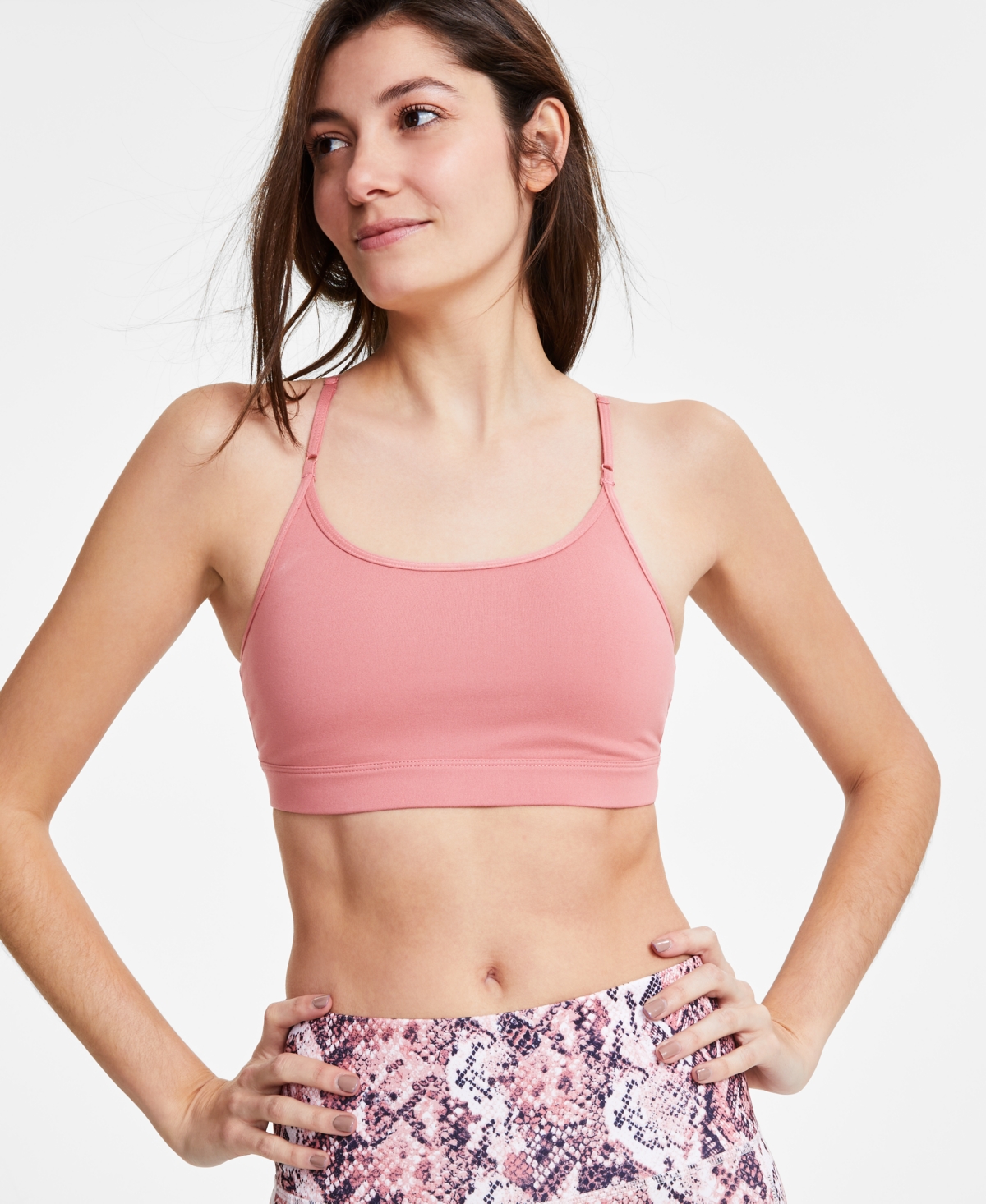 Id Ideology Women's Solid Low-Impact Bra, Created for Macy's
