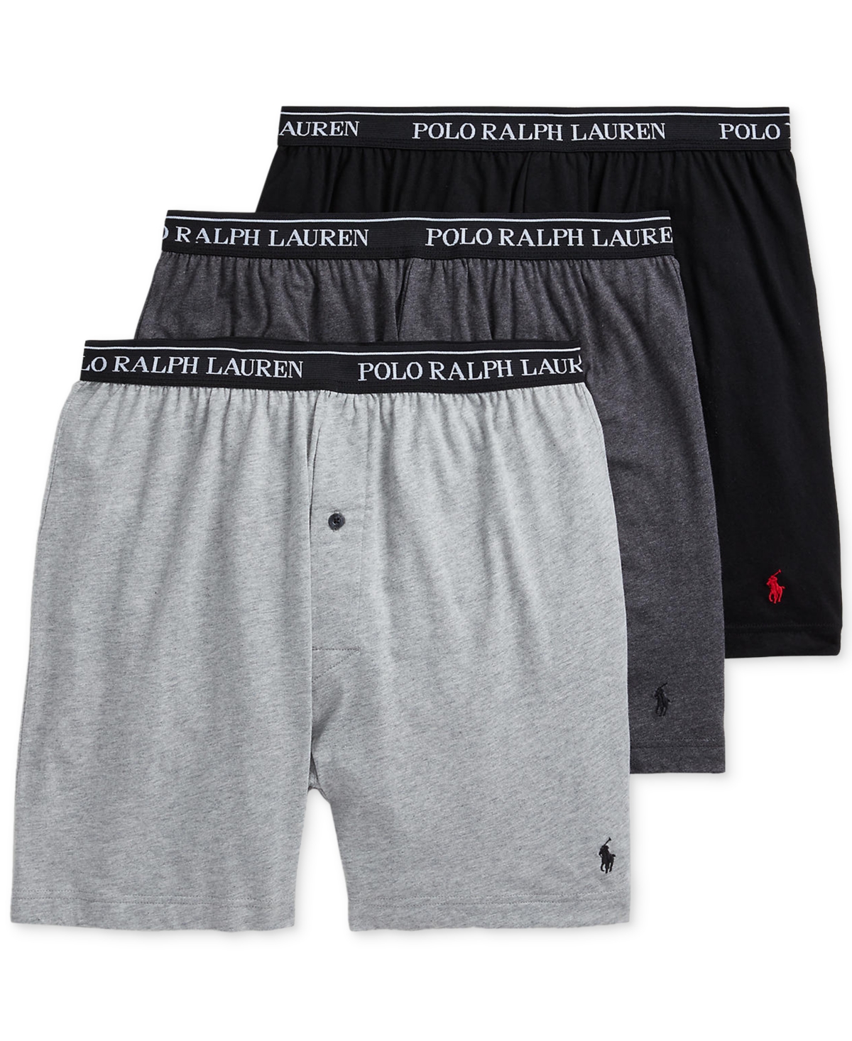 Polo Ralph Lauren Men's 3-pack. Cotton Classic Knit Boxers In Andover,madison,black