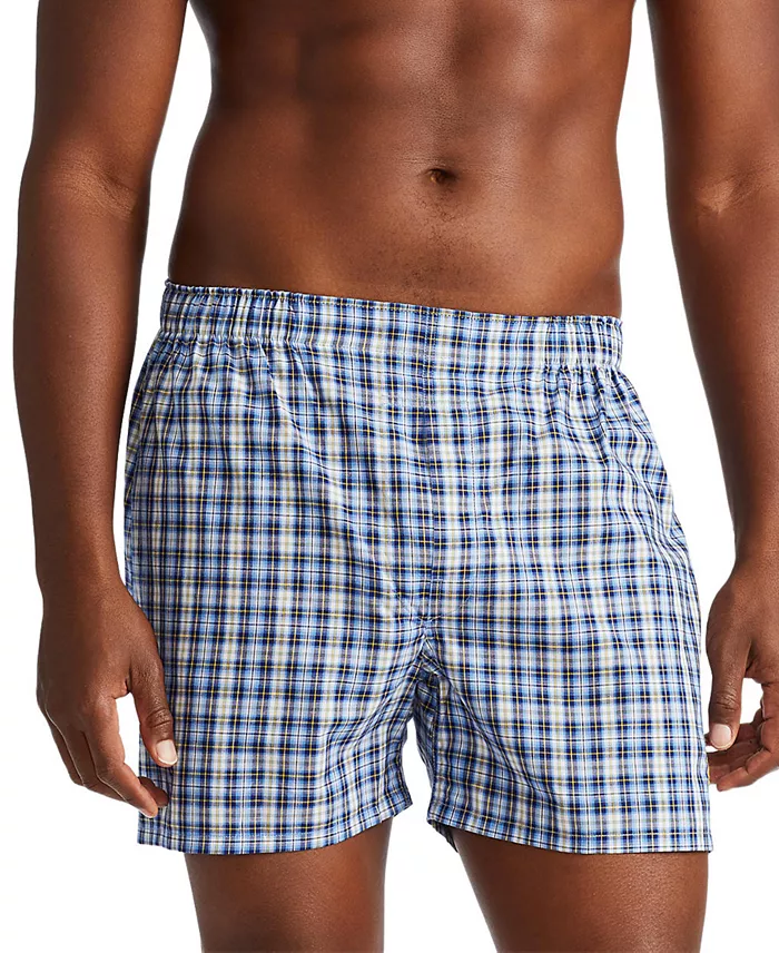 Men's 3-Pack Classic Woven Cotton Boxers - thumbnail 4