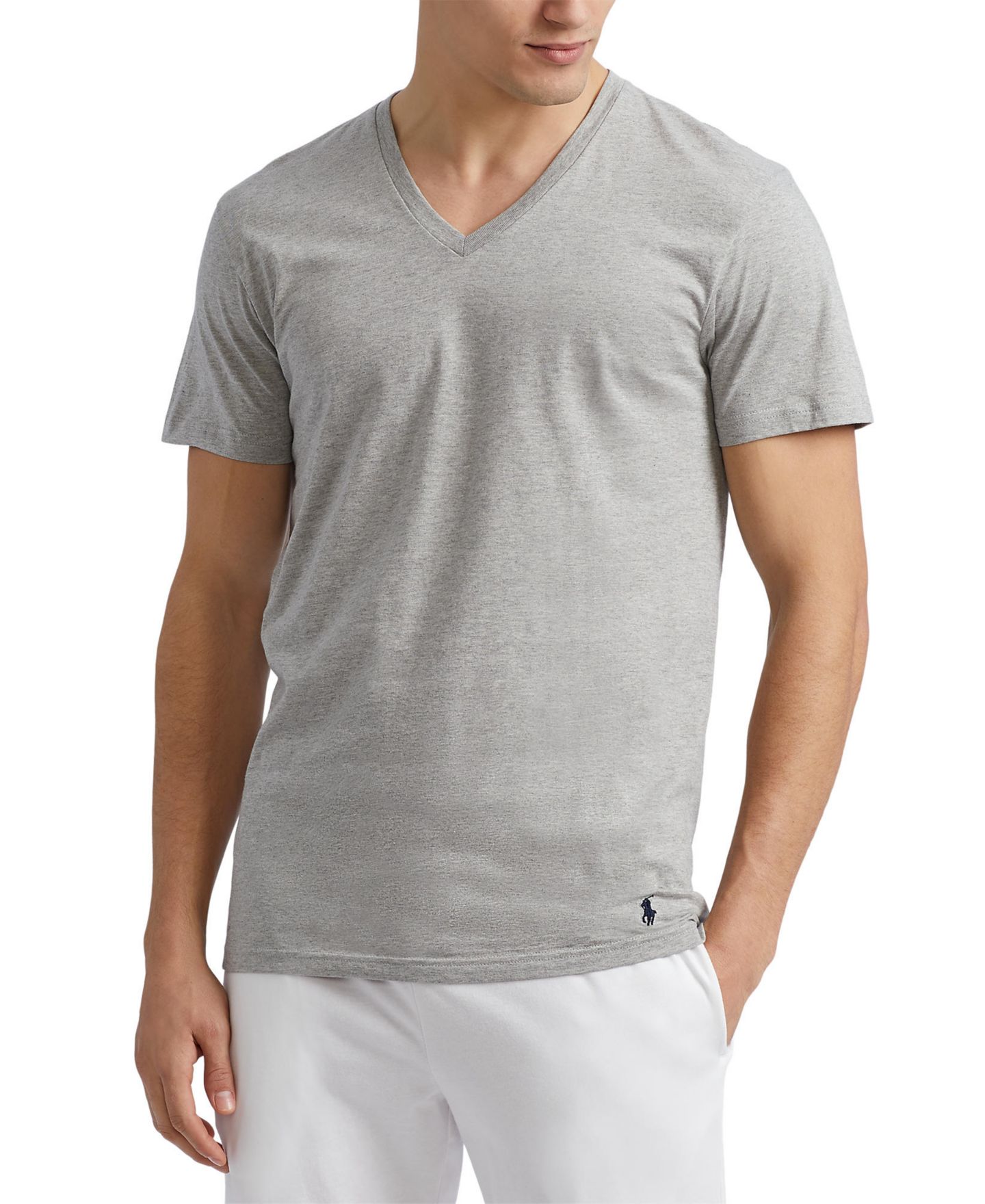 Мужские топы Polo Ralph Lauren 3-Pack V-Neck Classic Undershirts, цвет: Синий / Тёмно-синий — фото 4