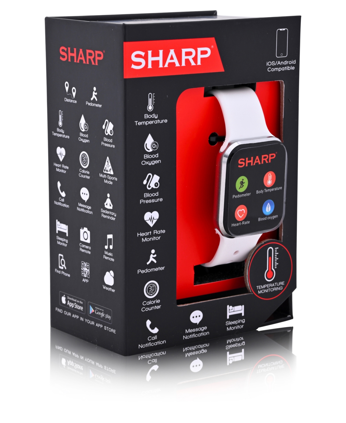 Sharp Unisex White Silicone Smart Watch 38mm