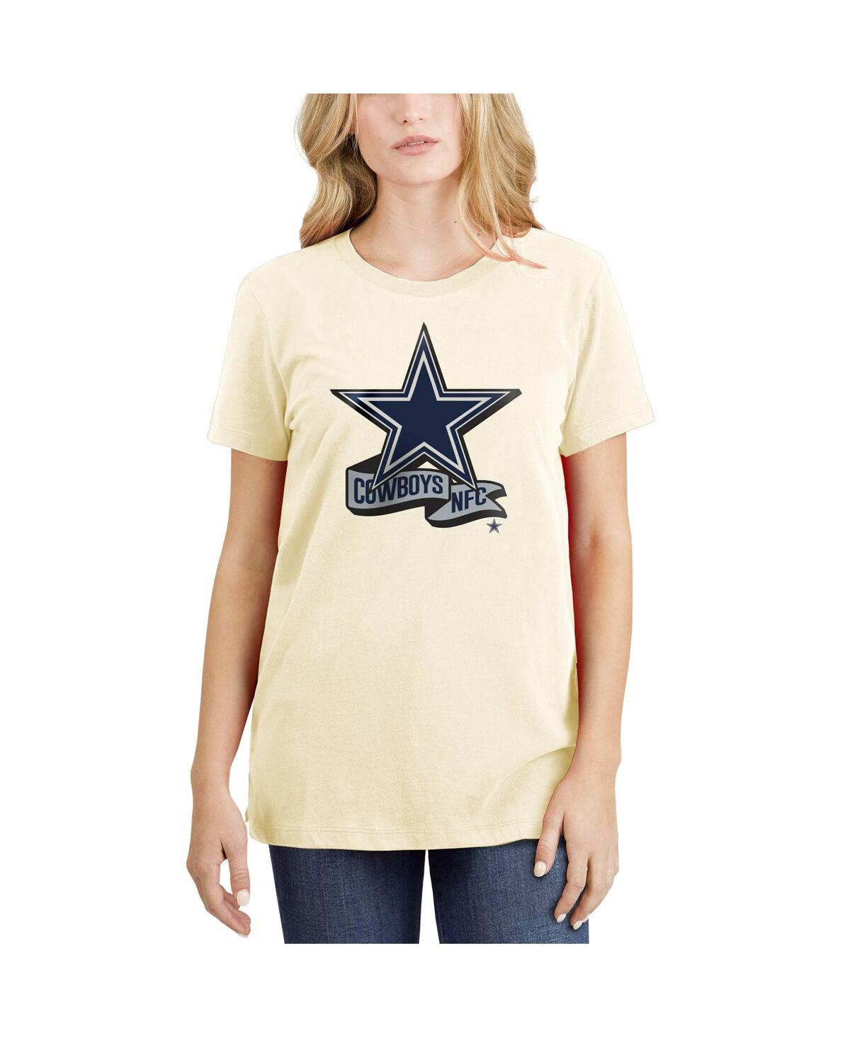 Shop New Era Women's  Cream Dallas Cowboys Chrome Sideline T-shirt