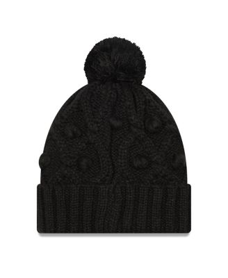 Women's Black Pittsburgh Steelers Toasty Cuffed Knit Hat with Pom