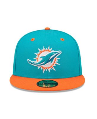 Men's Aqua, Orange Miami Dolphins Flipside 59FIFTY Fitted Hat