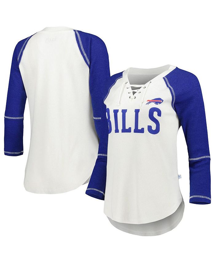 Women's Touch Royal Buffalo Bills Waffle Raglan Long Sleeve T-Shirt