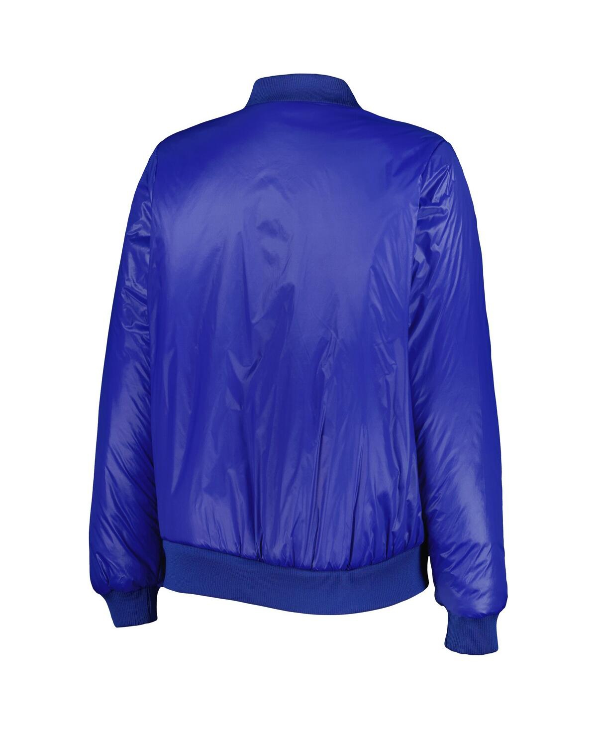 G-III 4HER BY CARL BANKS WOMEN'S G-III 4HER BY CARL BANKS OATMEAL, ROYAL BUFFALO BILLS SWITCHBACK REVERSIBLE FULL-ZIP JACKET 