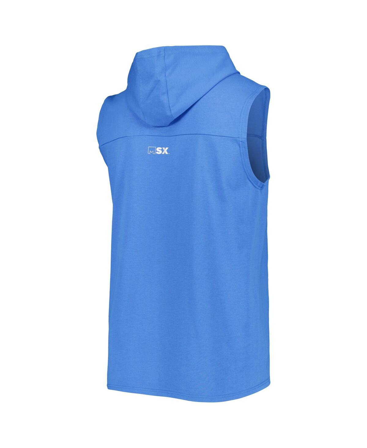 Shop Msx By Michael Strahan Men's  Powder Blue Los Angeles Chargers Relay Sleeveless Pullover Hoodie