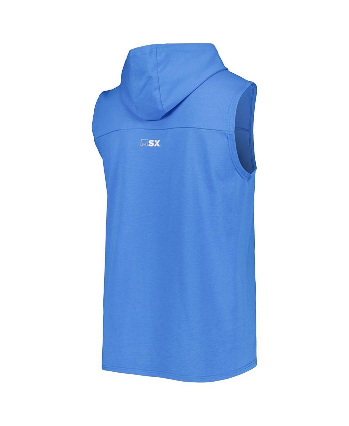 Msx By Michael Strahan Mens Powder Blue Los Angeles Chargers Relay Sleeveless Pullover Hoodie 