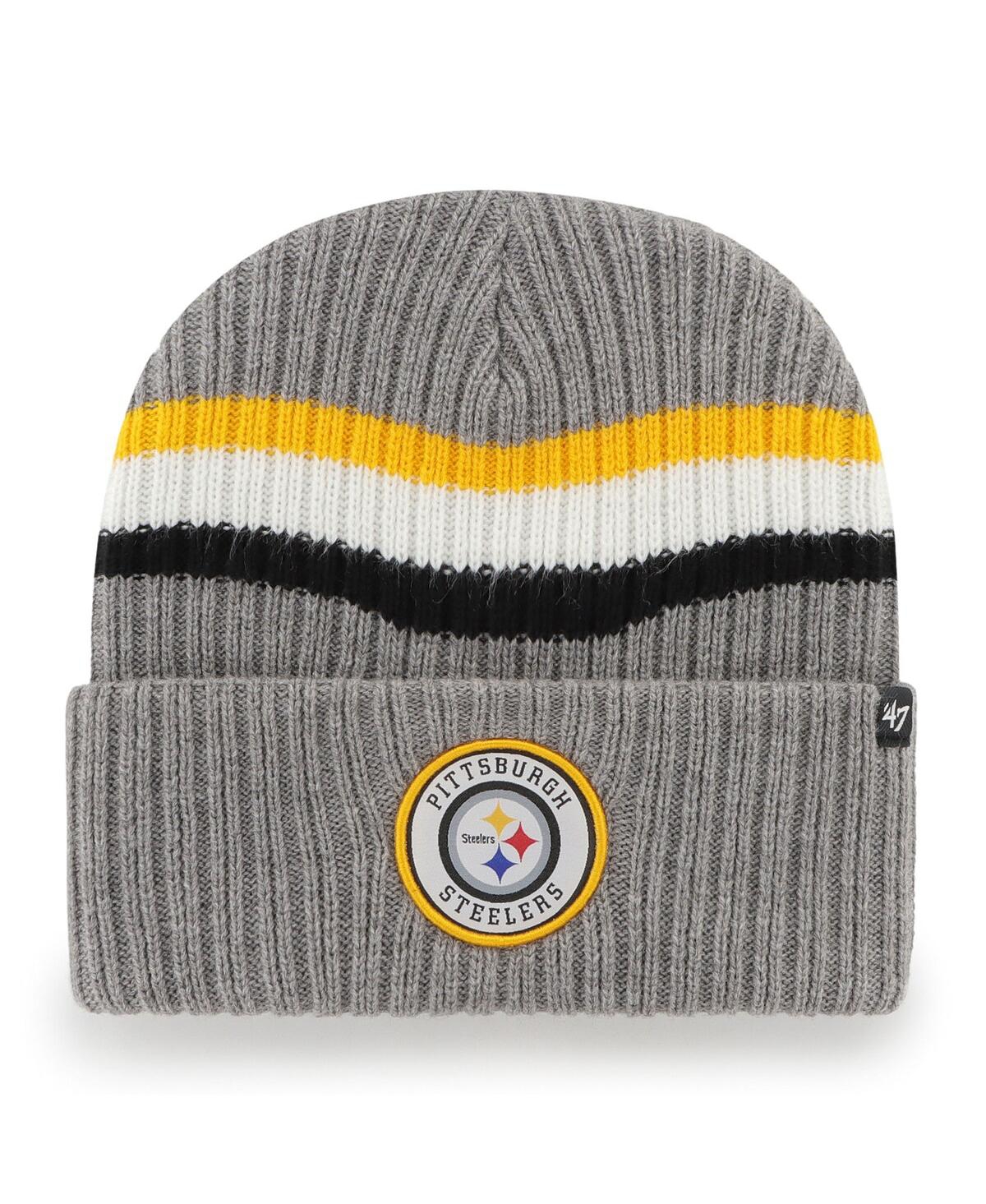47 Brand Men's ' Gray Pittsburgh Steelers Highline Cuffed Knit Hat