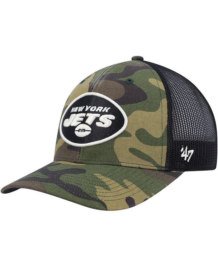 47 Brand Men's Camo, Black New York Jets Trucker Adjustable Hat - Macy's