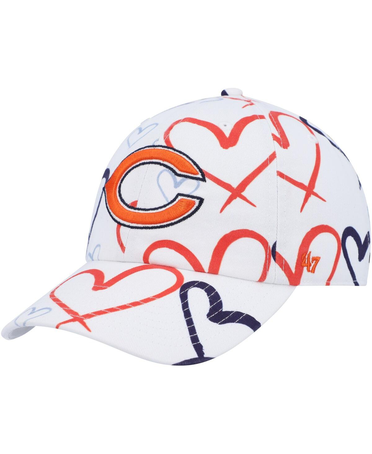 47 Brand Kids' Big Girls ' White Chicago Bears Adore Clean Up Adjustable Hat