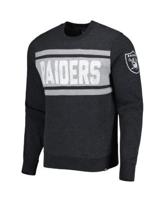 Men's Heathered Black Las Vegas Raiders Bypass Tribeca Pullover Sweatshirt