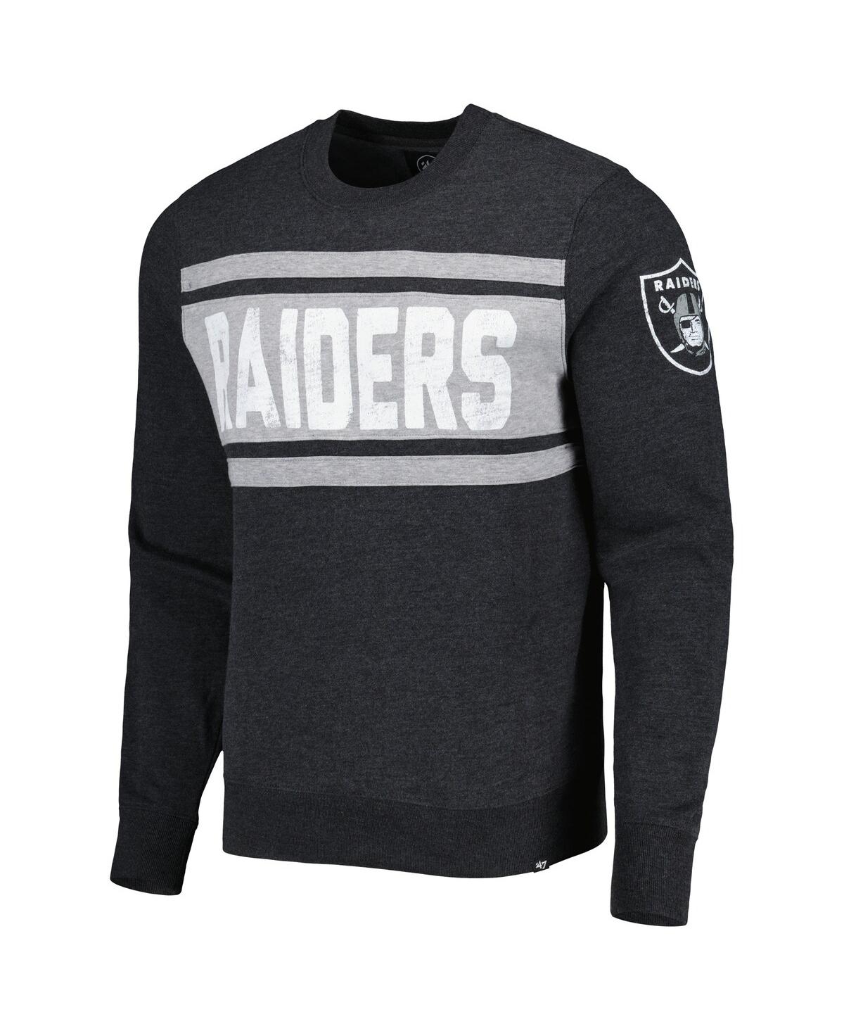 47 Heathered Black Las Vegas Raiders Bypass Tribeca Pullover Sweatshirt