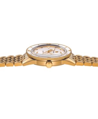 Women's Swiss Automatic Captain Cook x Marina Hoermanseder Heartbeat Gold-Tone Stainless Steel Bracelet Watch 37mm