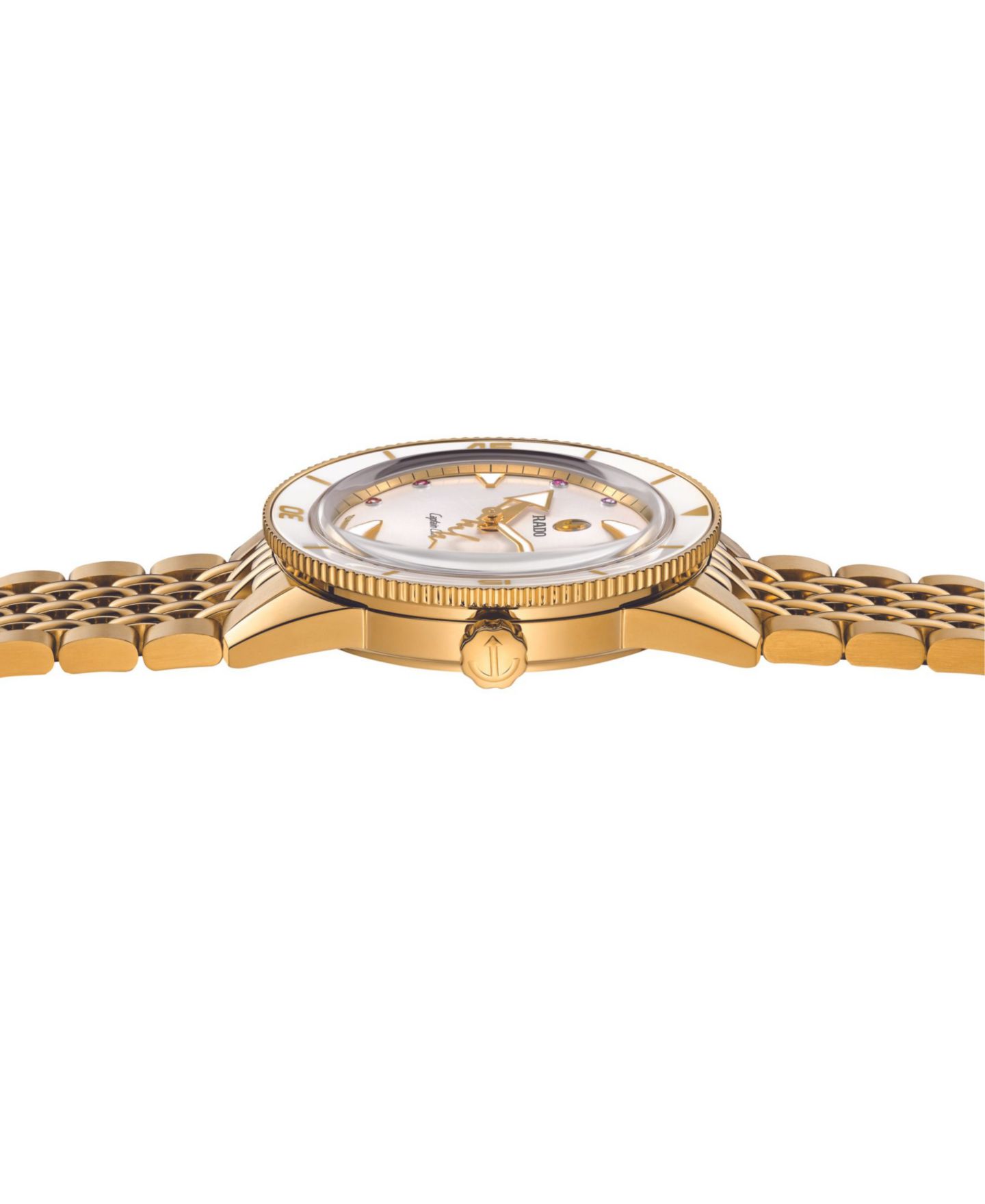 Женские часы Rado Swiss Automatic Captain Cook x Marina Hoermanseder Heartbeat Gold-Tone Stainless Steel Bracelet Watch 37mm — фото 4