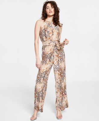 Bar III Women s Sleeveless Snake Print Jumpsuit Created for Macy s Macy s