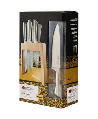 Damashiro Mizu Knife Block Oak Set, 7 Piece
