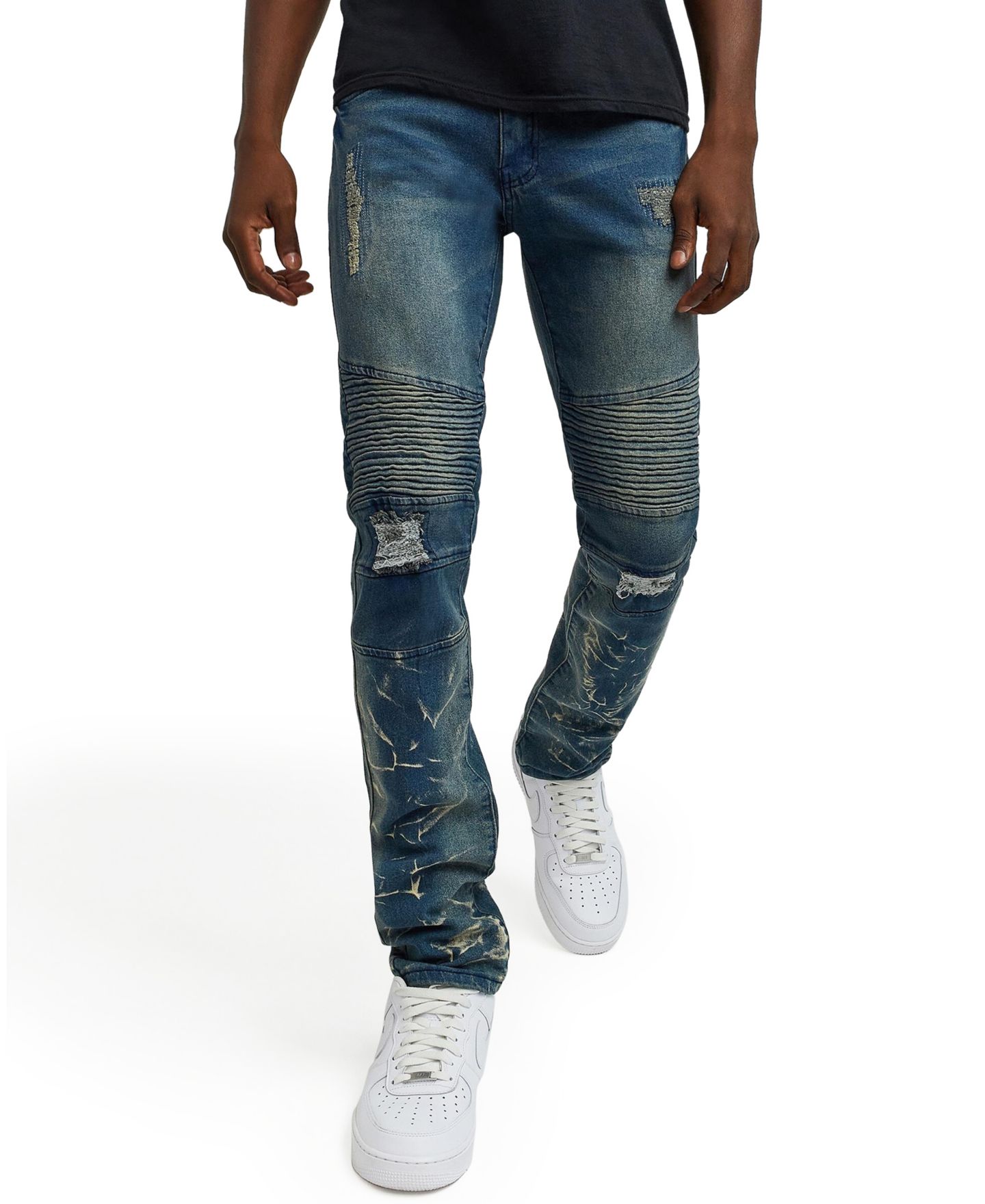 Мужские джинсы Reason Big and Tall Mulberry Moto Skinny Denim Jeans, цвет: Разноцветный — фото 2
