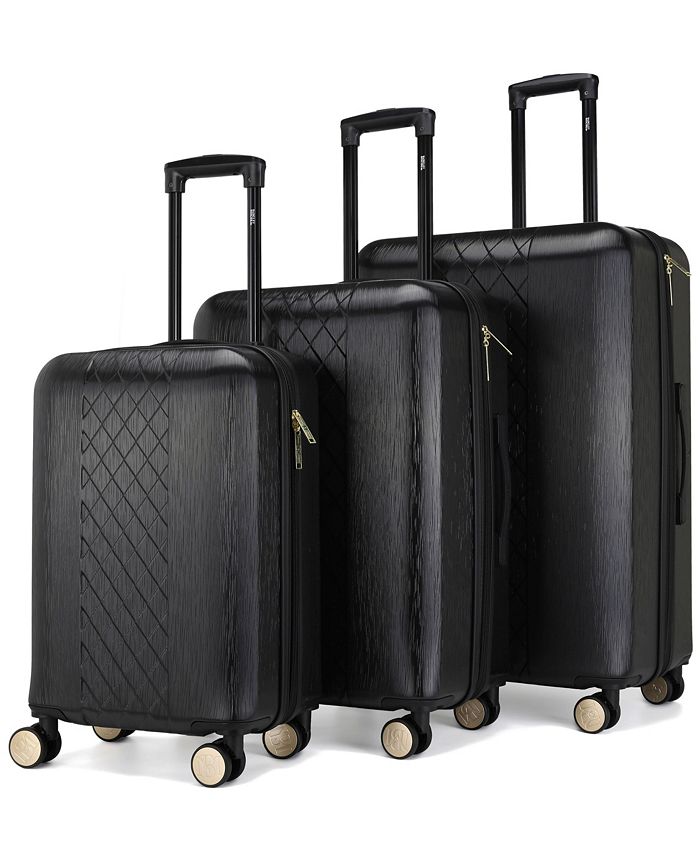 Badgley Mischka Diamond 3 Piece Expandable Luggage Set Macy's