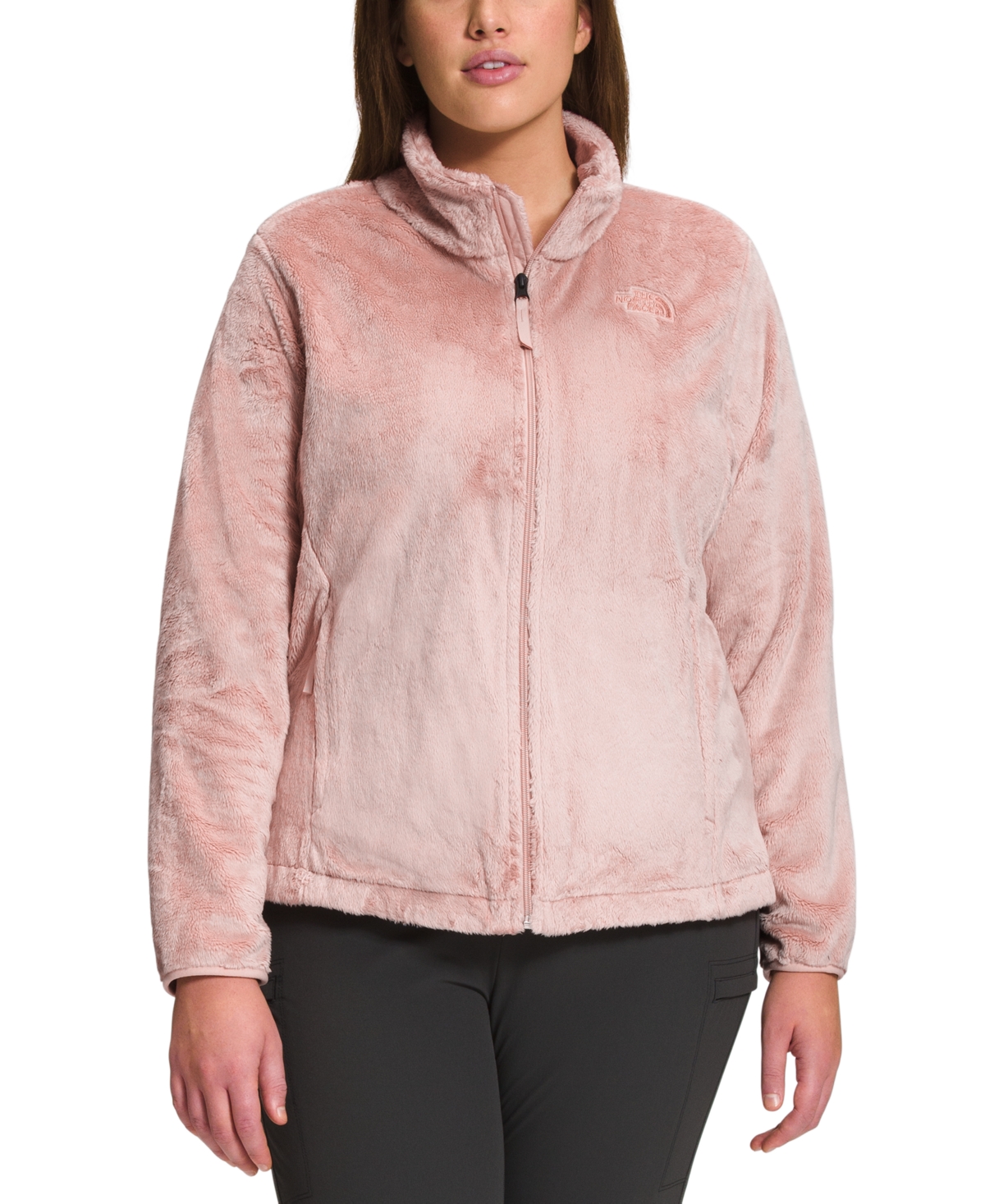 The North Face Plus Size Osito Fleece Zip-front Jacket In Pink Moss