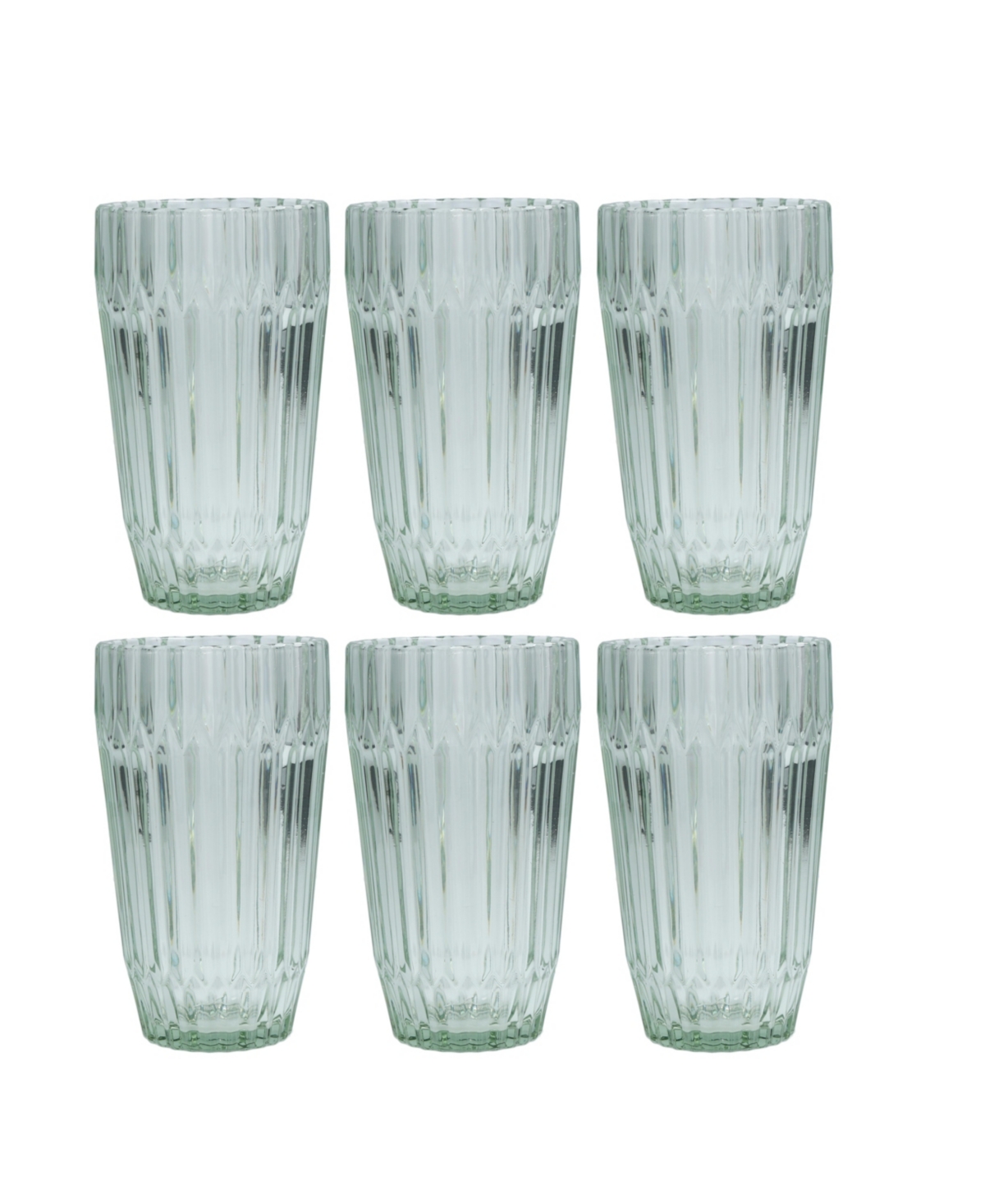 Shop Fortessa Archie 14.8oz, Set Of 6 Iced Beverage Glasses In Sage Green