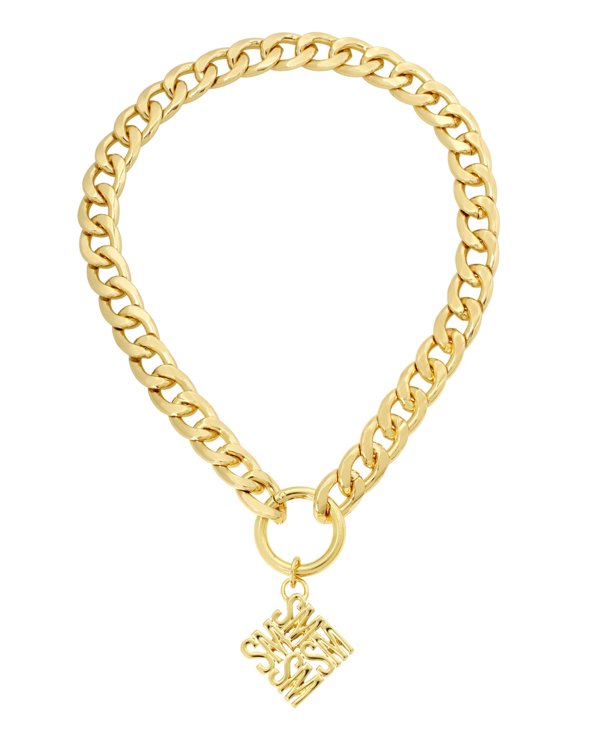 Steve Madden Gold-tone Signature Pendant Necklace