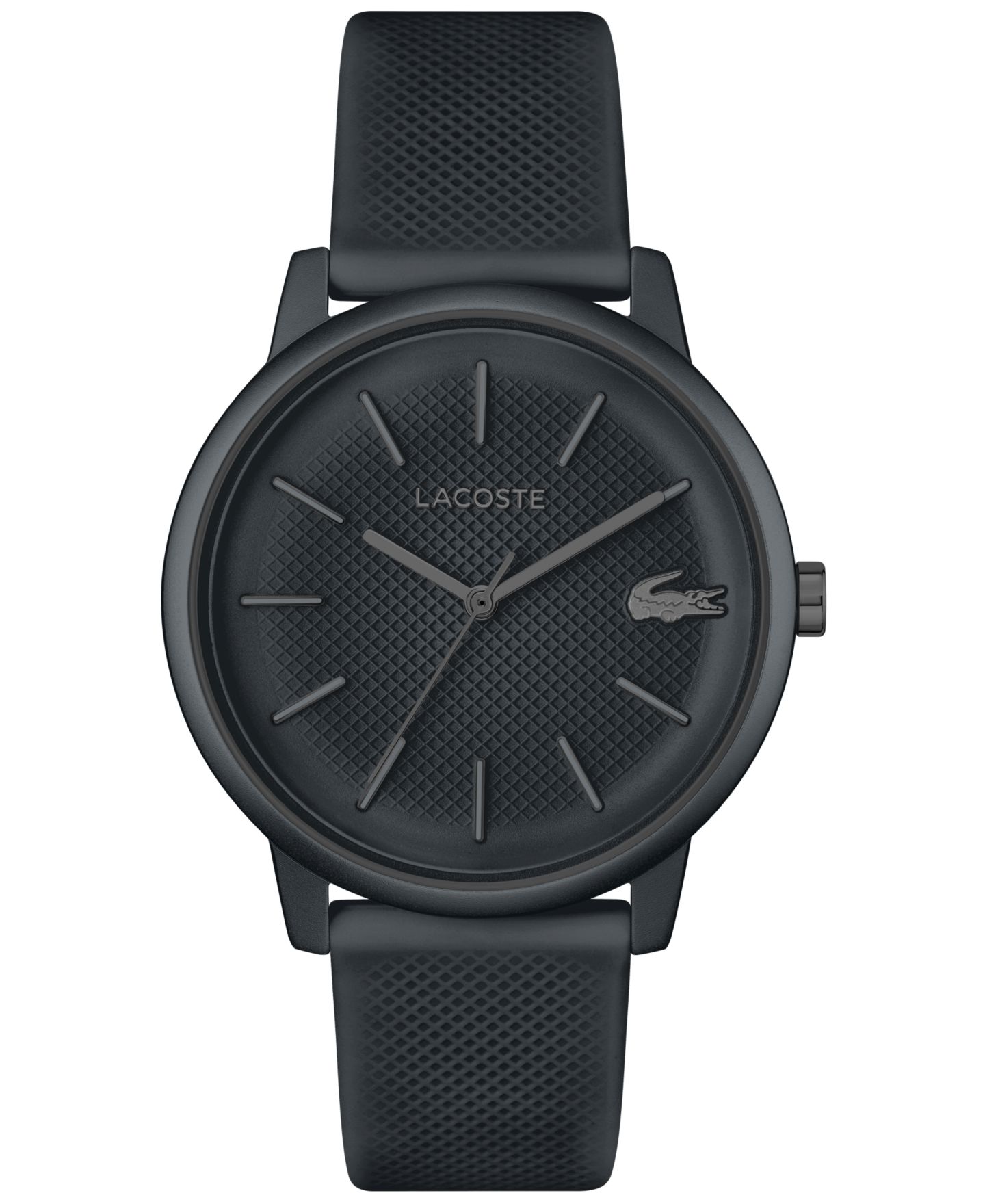 Мужские наручные часы Lacoste L 12.12 Move с тёмно-серым силиконовым ремешком, 42 мм — фото 1