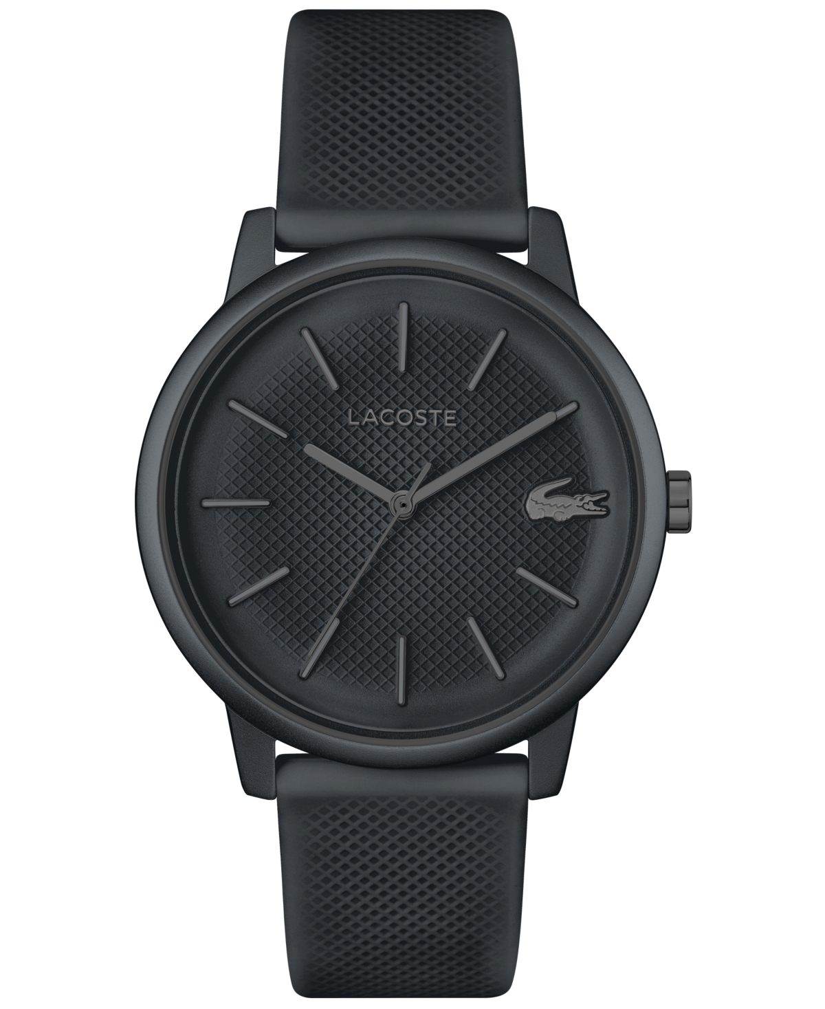 Lacoste Men's L 12.12 Move Dark Grey Silicone Strap Watch 42mm In Black