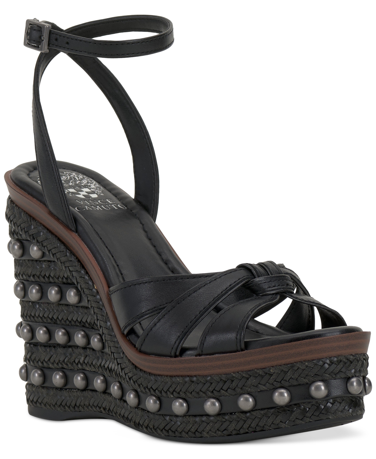 VINCE CAMUTO PACCI STUDDED PLATFORM WEDGE SANDALS WOMEN'S SHOES