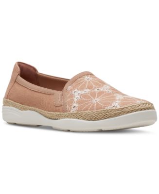 Clarks Women's Elaina Harbor Embroidered Jute-Trimmed Flats - Macy's