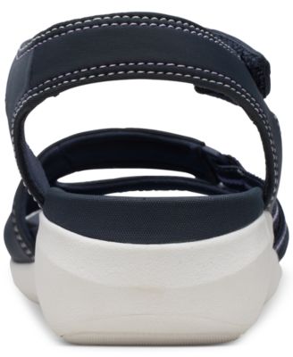 Clarks Sandali da donna Glide Hi Shore con zeppa, Tessuto blu navy., 38 EU
