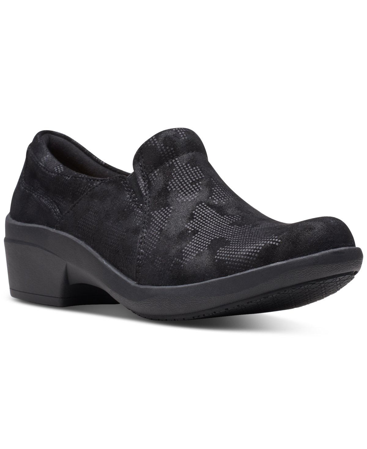 Shop Clarks Women's Talene Pace Round-toe Side-gore Loafers In Black Interest