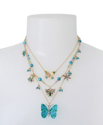 Betsey Johnson Genuine Semi - Precious Turquoise Stone Butterfly ...