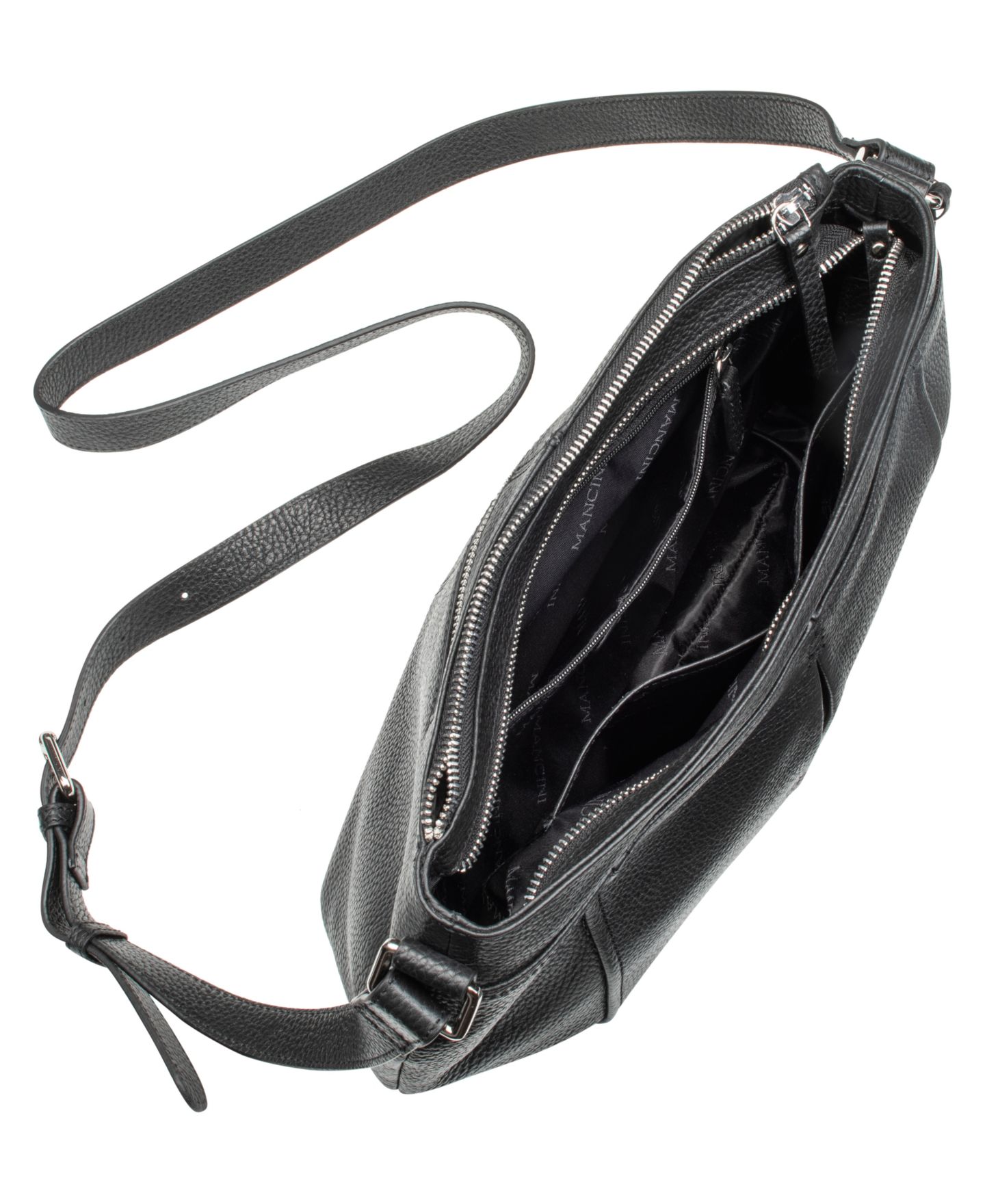 Женская сумка Mancini Pebbled Scarlet Crossbody Hobo, цвет: Чёрный — фото 4