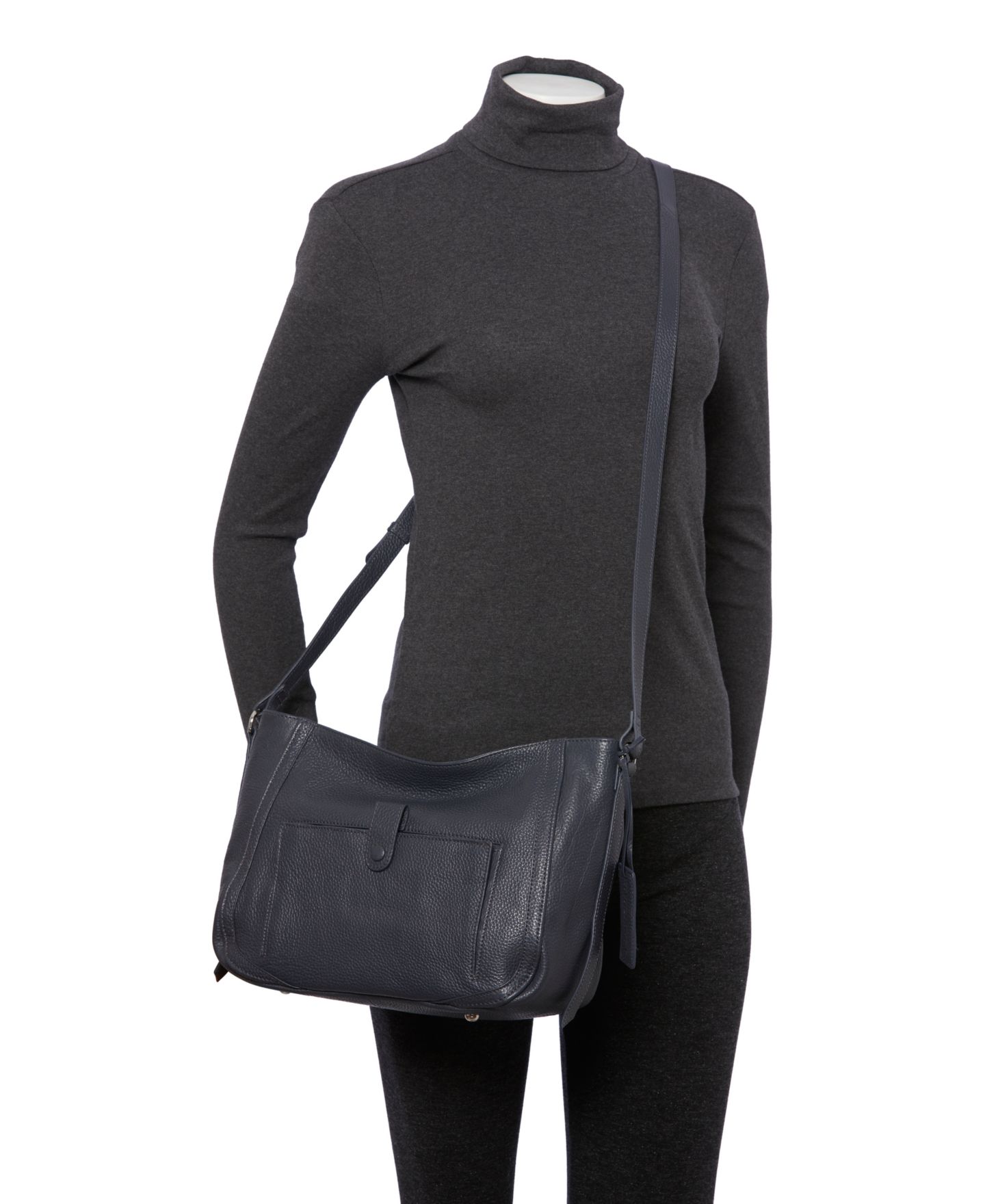 Женская сумка Mancini Pebbled Sophia Crossbody Handbag, цвет: Чёрный — фото 6
