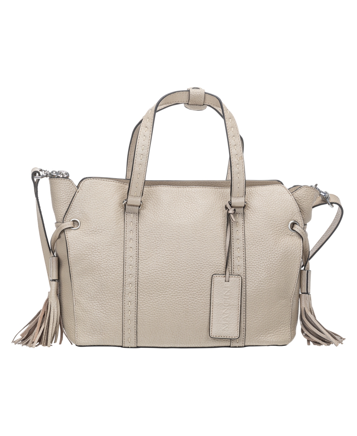 Mancini Women's Pebbled Natalie Crossbody Handbag In Off White