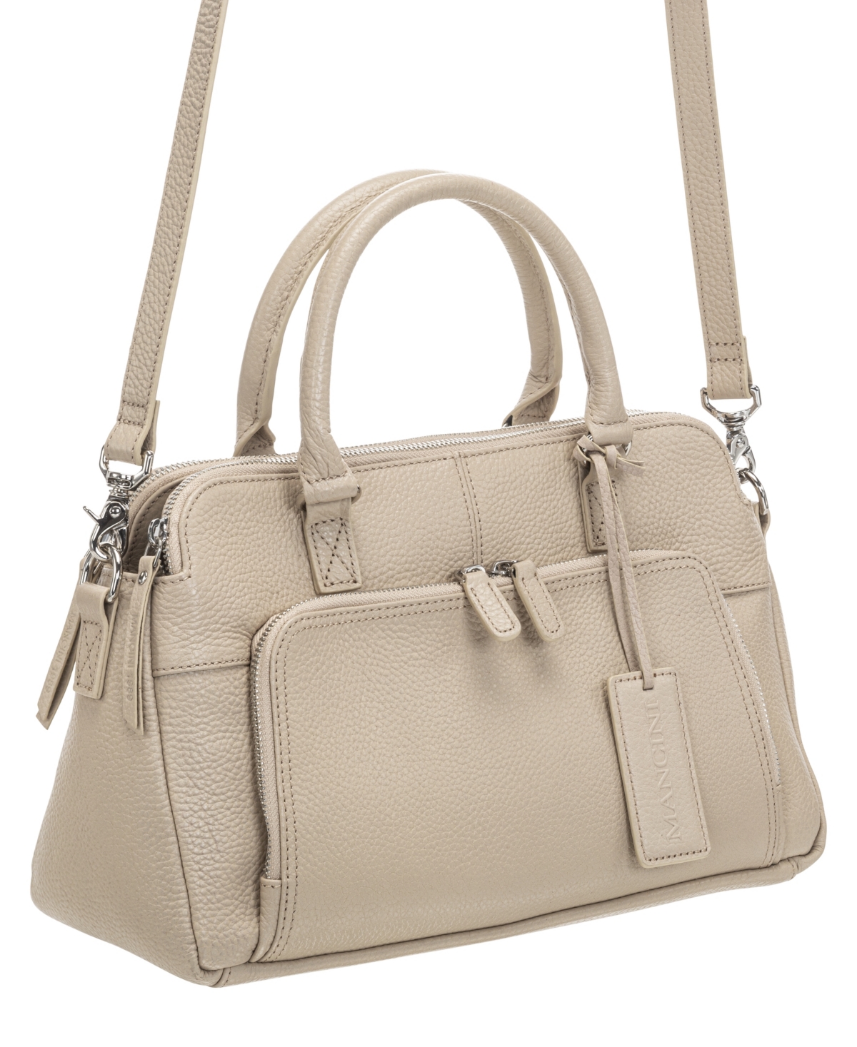 Mancini Women's Pebbled Jennifer Satchel Bag