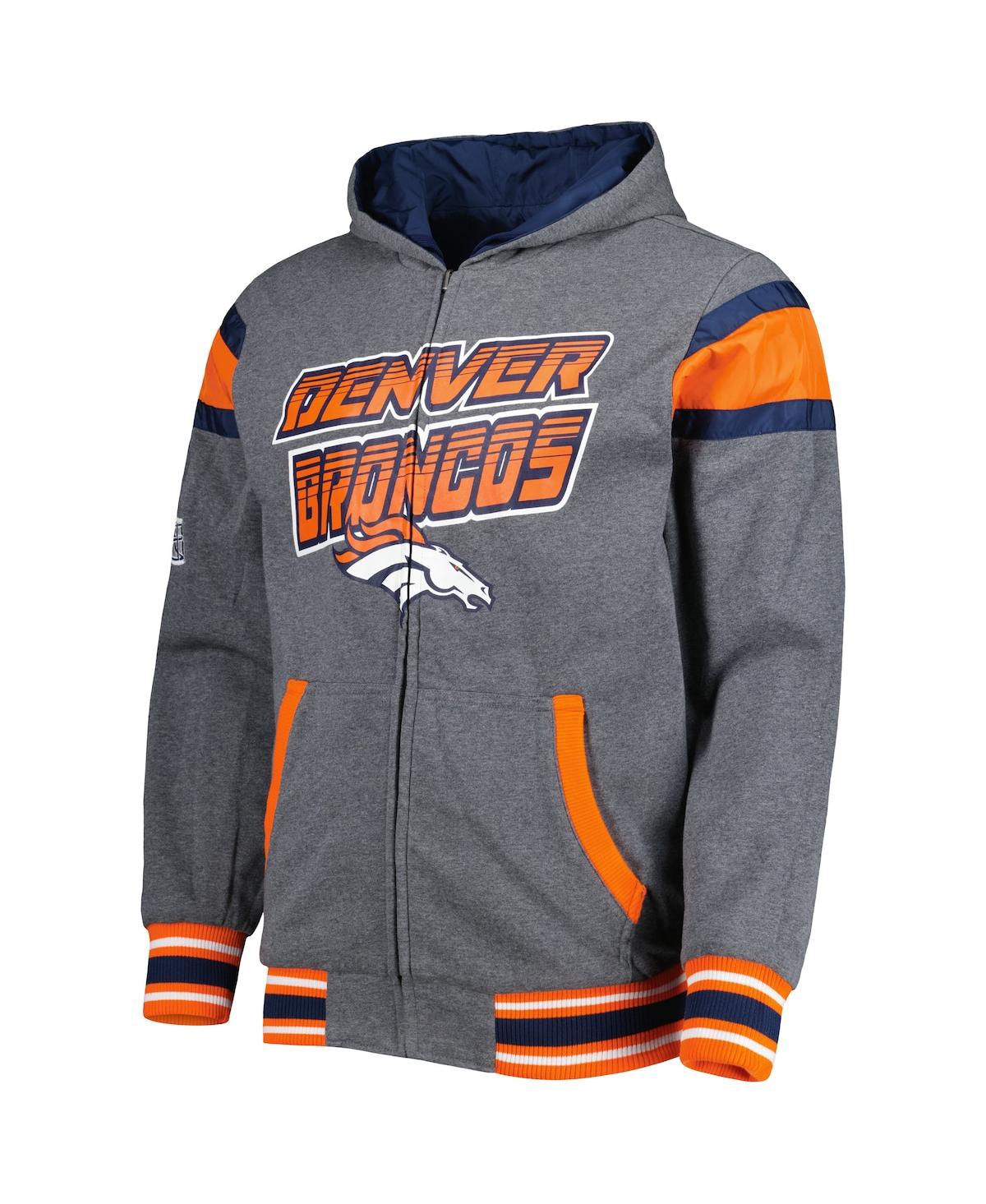 Shop G-iii Sports By Carl Banks Men's  Orange, Gray Denver Broncos Extreme Full Back Reversible Hoodie Ful In Orange,gray