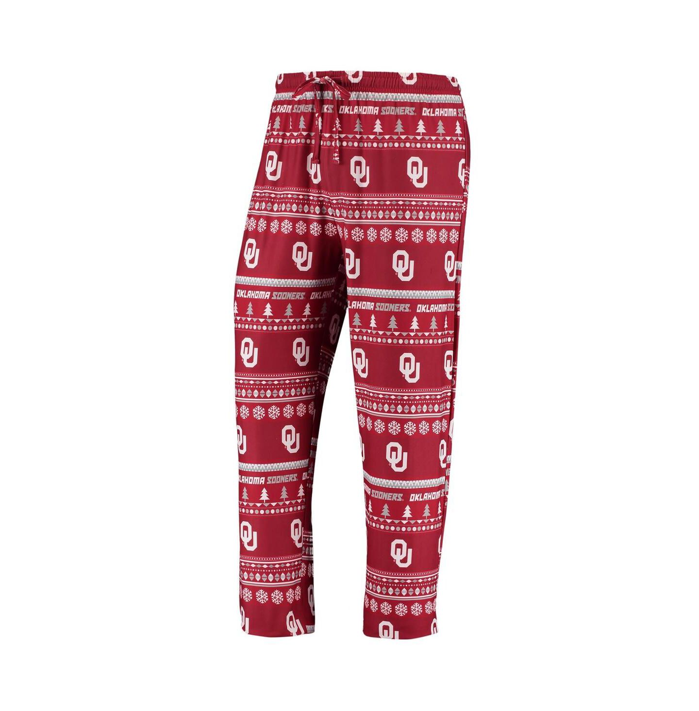 Мужской комплект Concepts Sport Oklahoma Sooners Ugly Sweater: лонгслив и брюки, Crimson — фото 2
