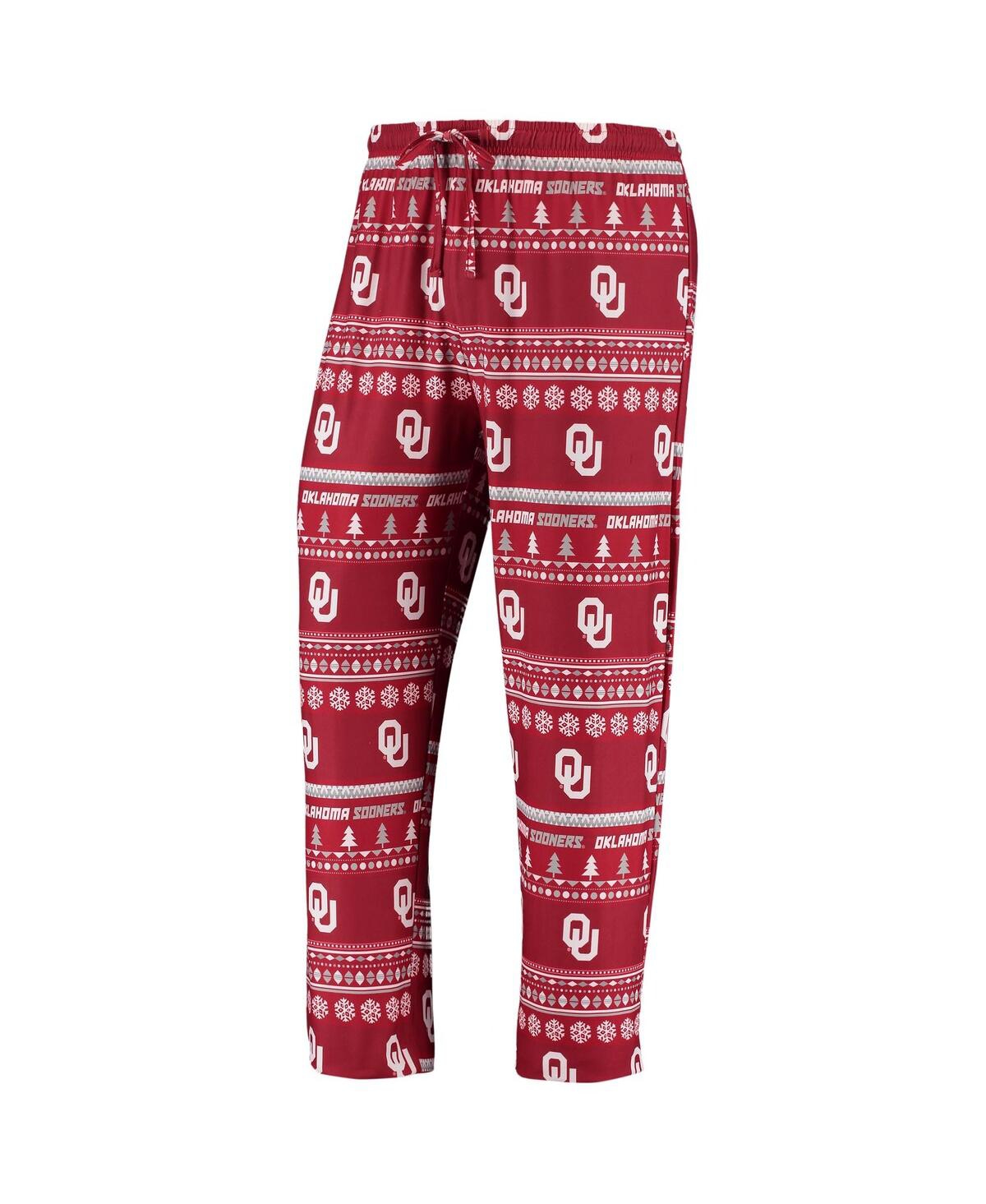 Shop Concepts Sport Men's  Crimson Oklahoma Sooners Ugly Sweater Knit Long Sleeve Top And Pant Set