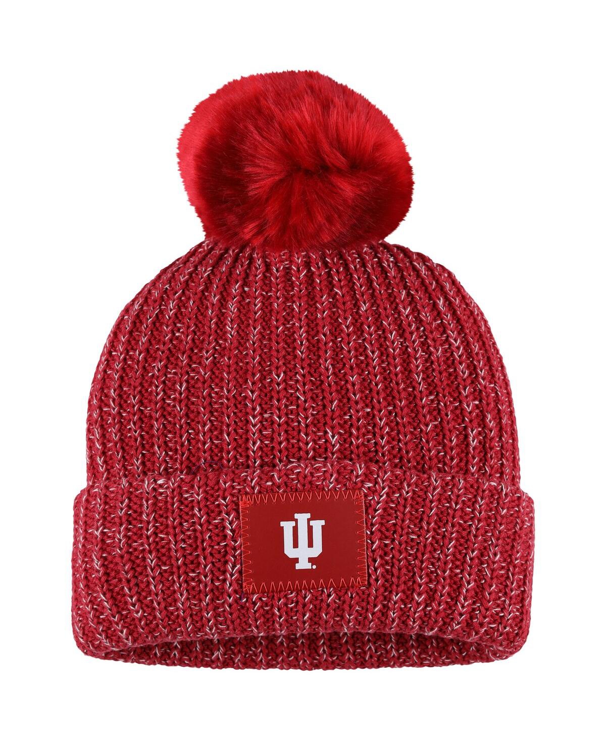 Love Your Melon Women's  Crimson Indiana Hoosiers Cuffed Knit Hat With Pom