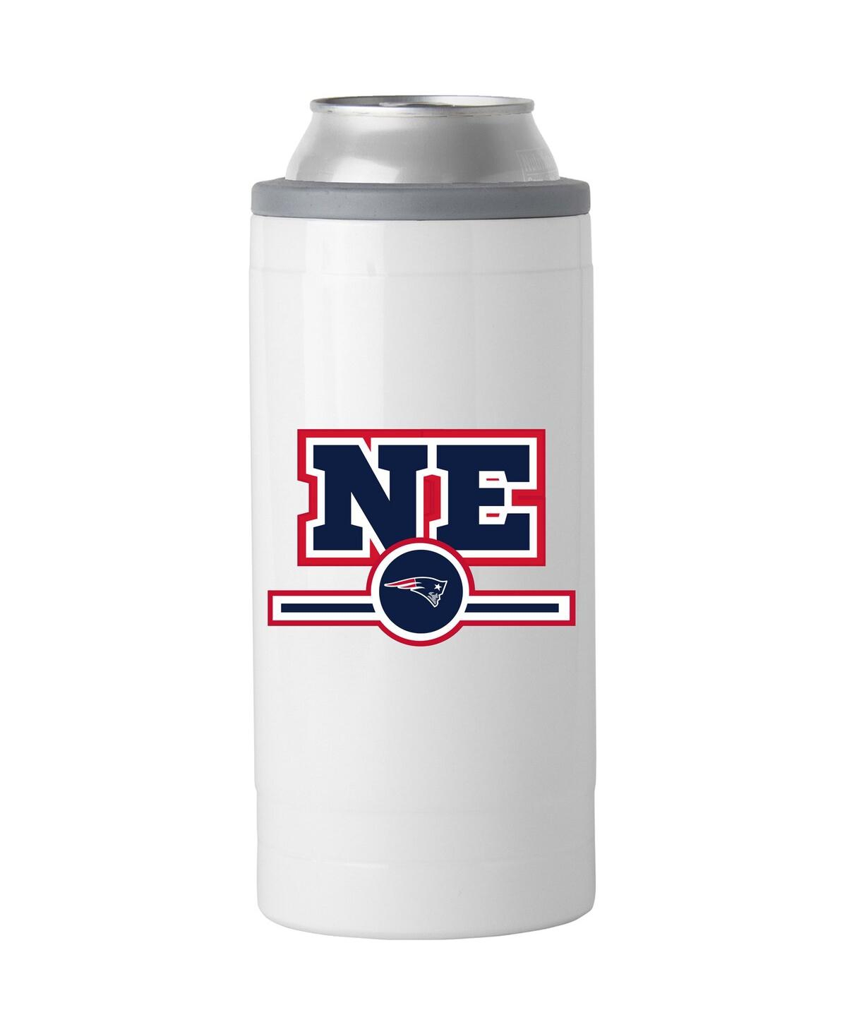 Logo Brands New England Patriots 12 oz Letterman Slim Can Cooler In White