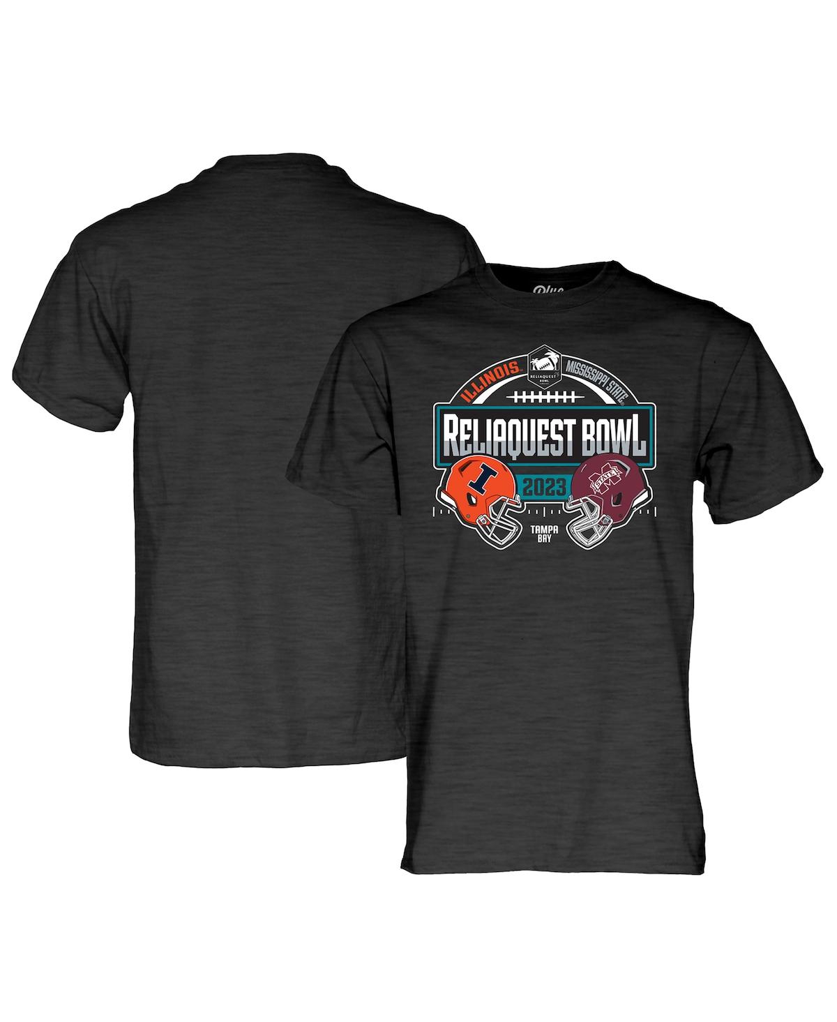 Men's Blue 84 Heather Charcoal Illinois Fighting Illini vs. Mississippi State Bulldogs 2023 ReliaQuest Bowl Matchup T-shirt - Heather Charcoal