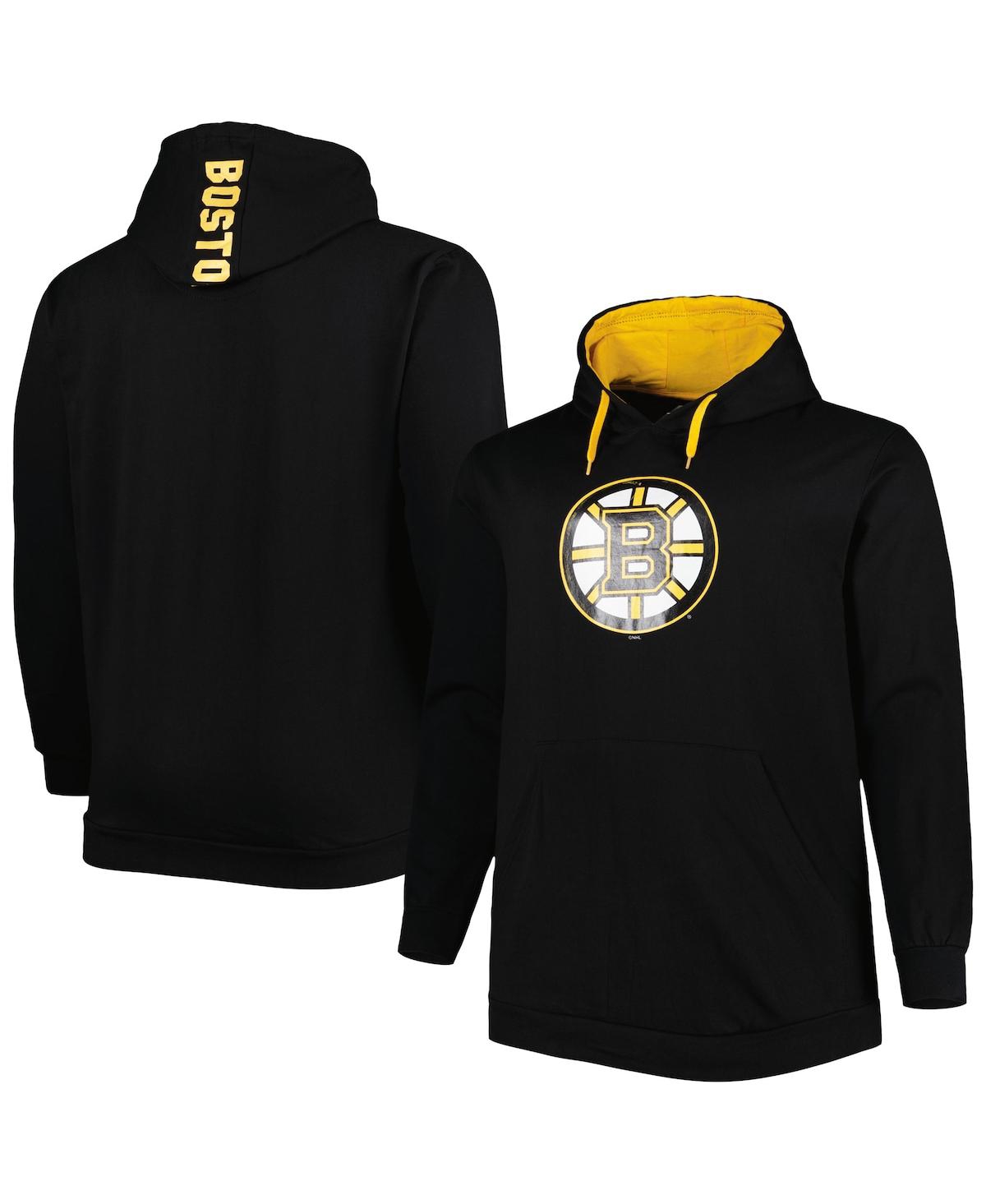 Fanatics Men's Black Boston Bruins Logo Big And Tall Fleece Pullover Hoodie