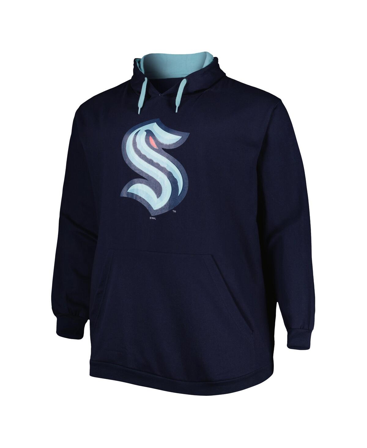 Men'sSeattle Kraken Big and Tall Fleece Pullover Hoodie - Deep Sea Blue