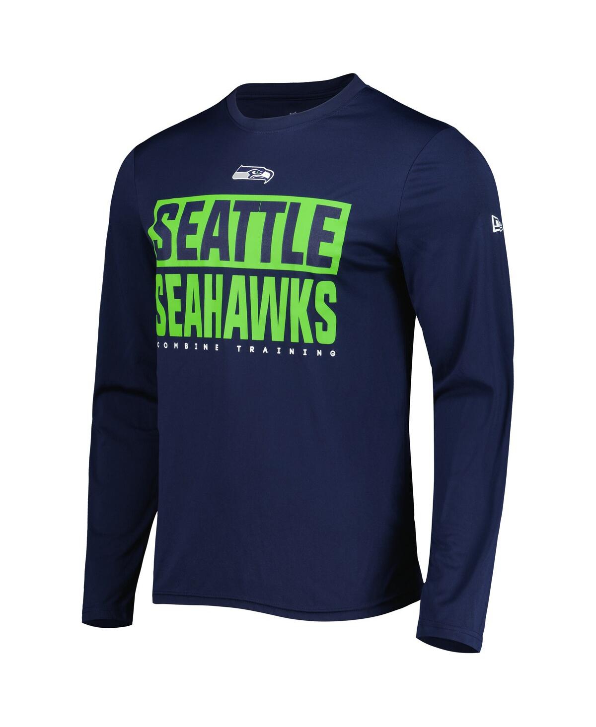 Men's New Era CollegeSeattle Seahawks Combine Authentic Offsides Long Sleeve T-shirt - Navy