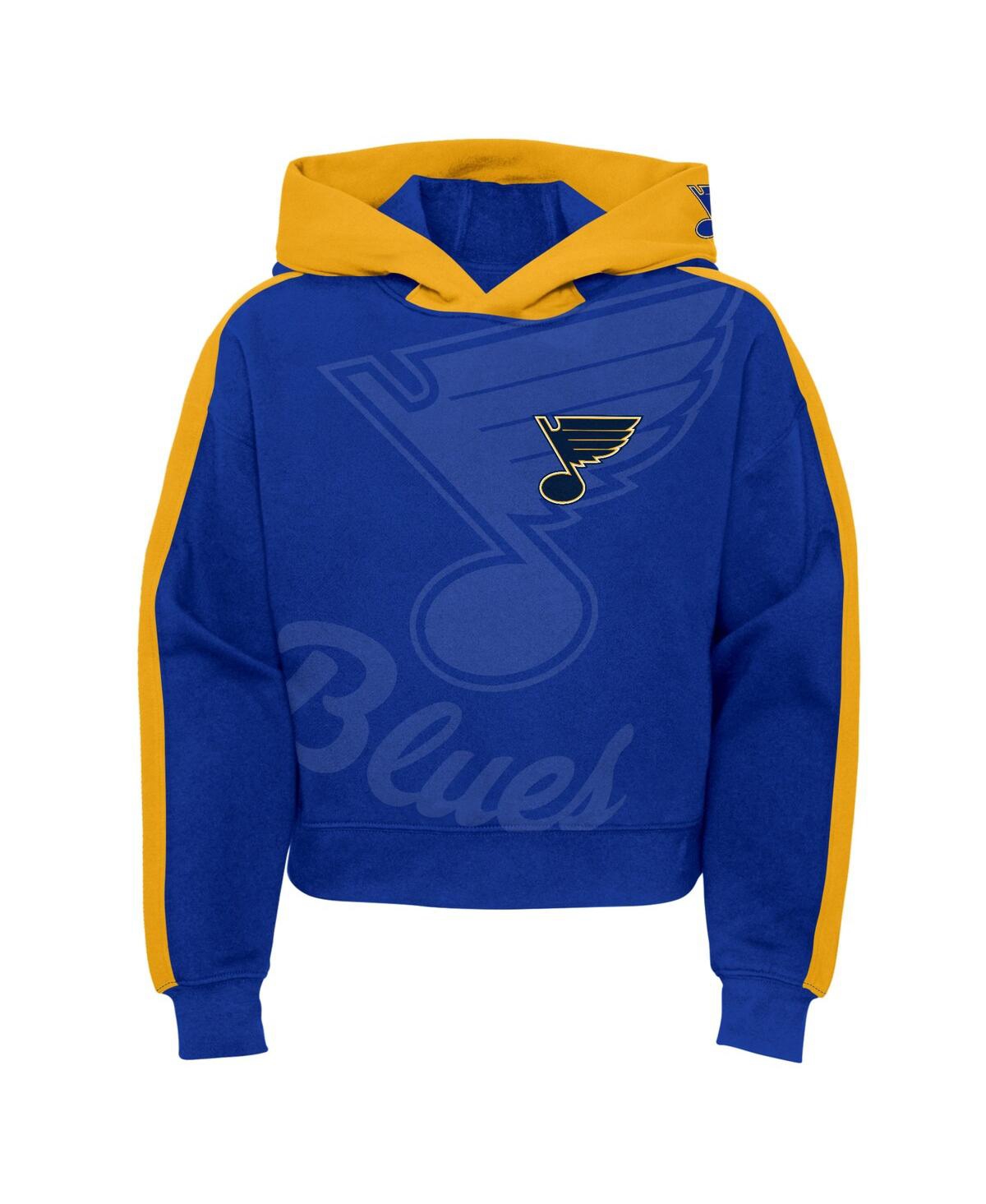 Shop Outerstuff Big Girls Blue St. Louis Blues Record Setter Pullover Hoodie