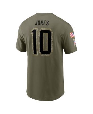 Men's Mac Jones Olive New England Patriots 2022 Salute to Service Name and Number T-shirt